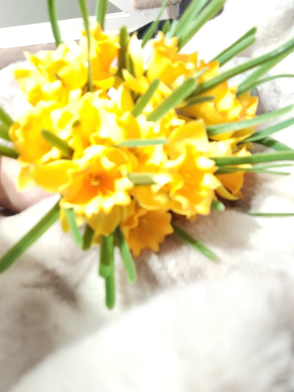 Yellow Artificial Daffodil Bouquet - Home Accents Lot Of 3